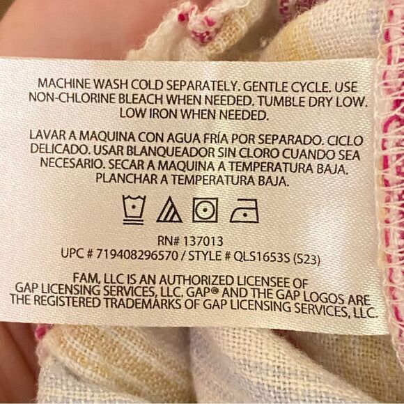 Gap Striped Multicolor Linen Blend Shorts with Pockets Womens Size Medium - Picture 6 of 6